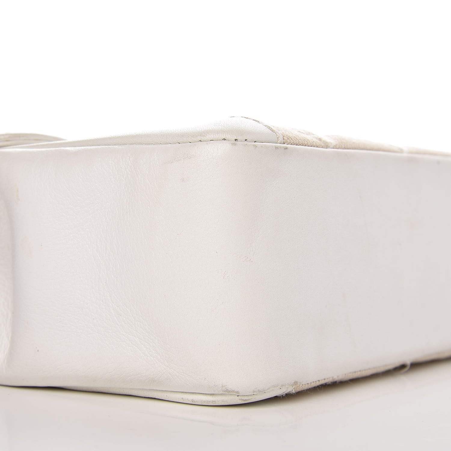 Chanel Lambskin Canvas Quilted Top Handle Flap Bag White 8 of 27