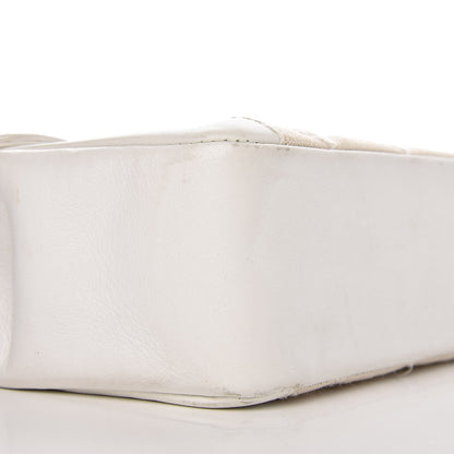 Chanel Lambskin Canvas Quilted Top Handle Flap Bag White 8 of 27
