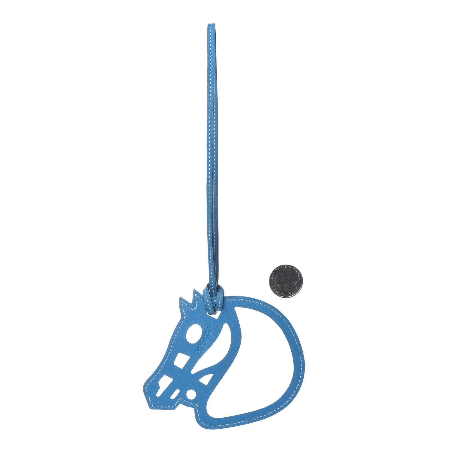 Hermes Swift Paddock Cheval Horse Bag Charm Bleu Zanzibar 2 of 3