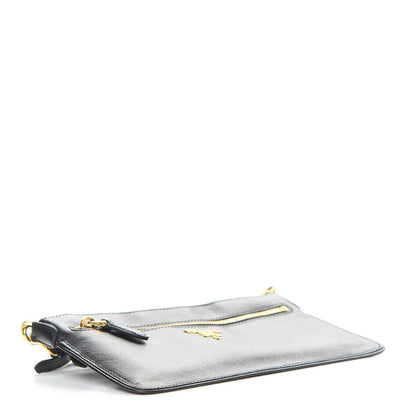 Prada Saffiano Crossbody Wallet Black 4 of 12
