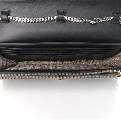 Proenza Schouler Calfskin Embossed Crosshatch PS11 Chain Wallet Black 5 of 12