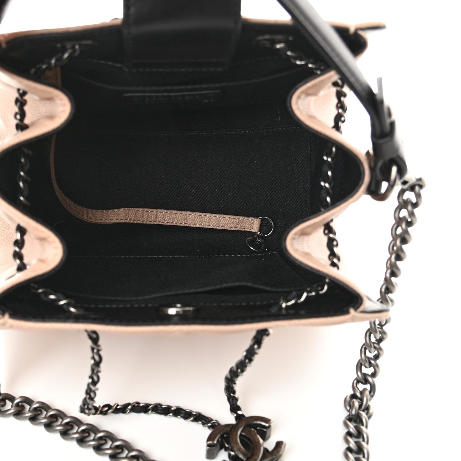 Chanel Caviar Quilted Small CC Bucket Bag Beige 4 of 9