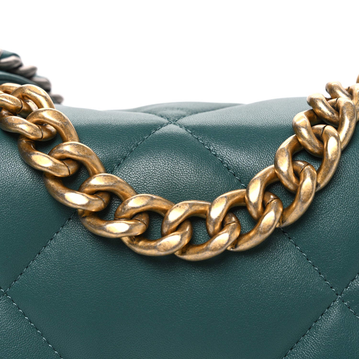Chanel Lambskin Quilted Medium Chanel 19 Flap Green 7 of 9