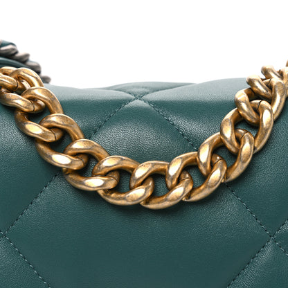 Chanel Lambskin Quilted Medium Chanel 19 Flap Green 7 of 9