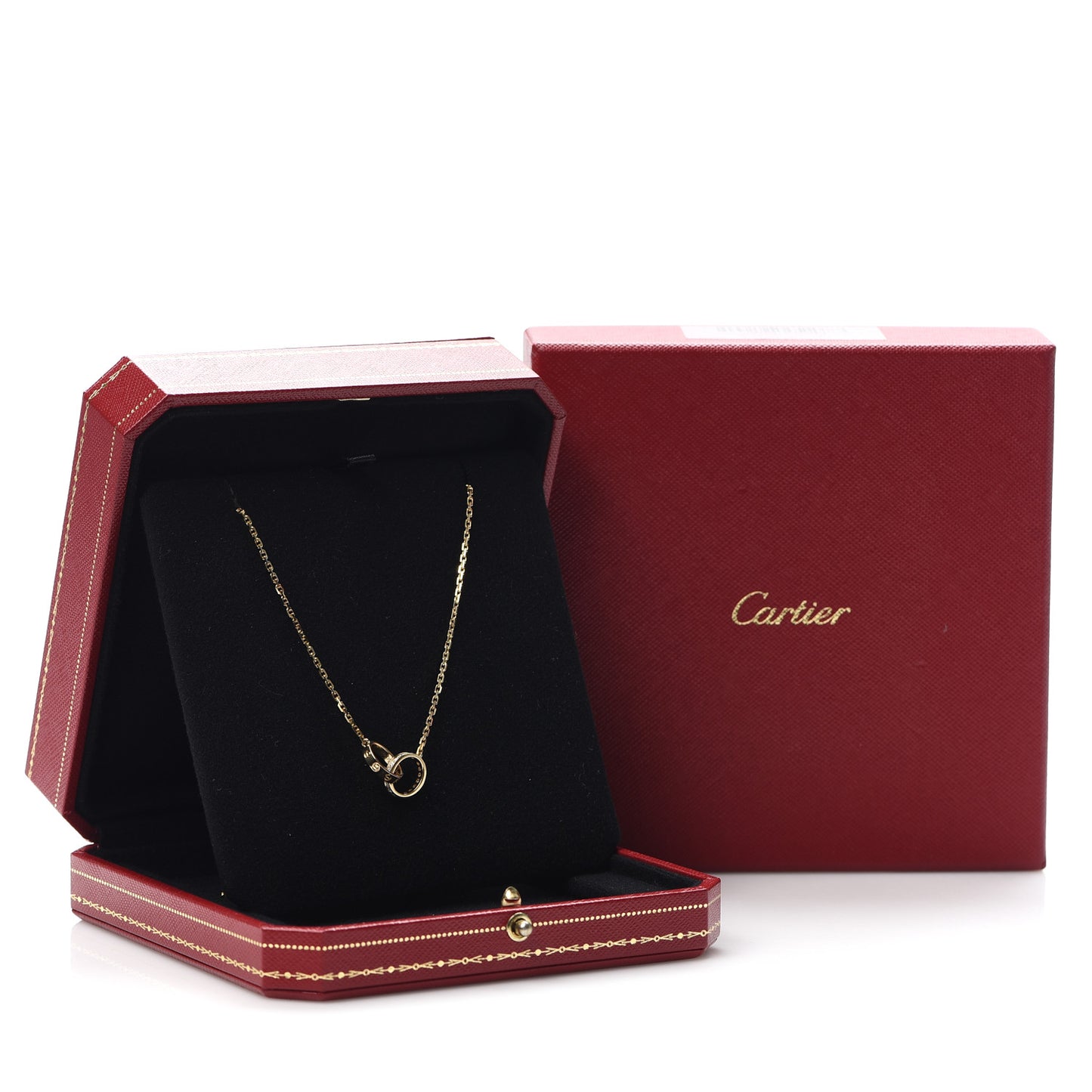 18K Yellow Gold Diamond Interlocking LOVE Necklace
