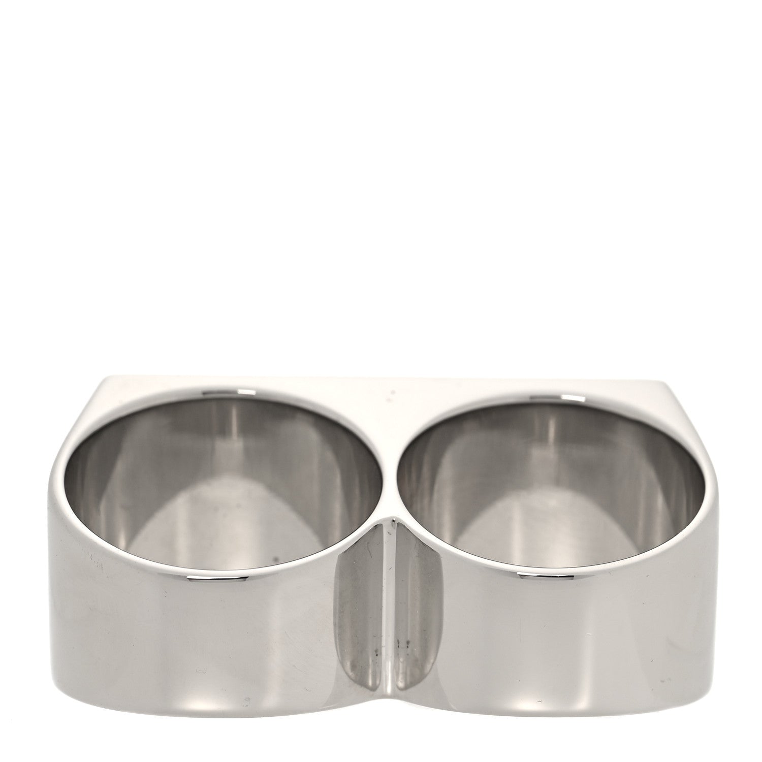 Louis Vuitton X NIGO Stainless Steel Strass Squared Double Ring L Silver 3 of 6