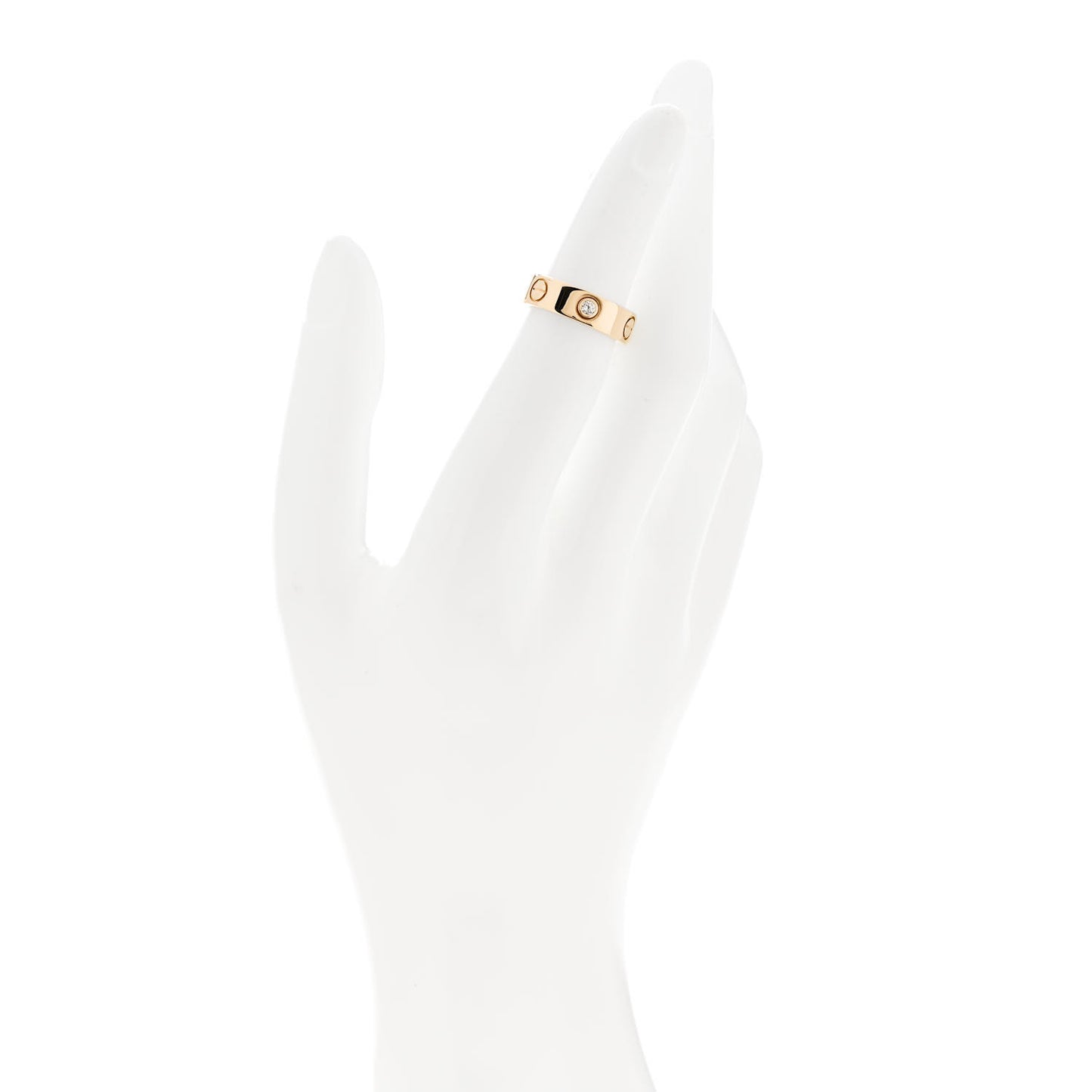 18K Yellow Gold 3 Diamond 5.5mm LOVE Ring 48 4.5