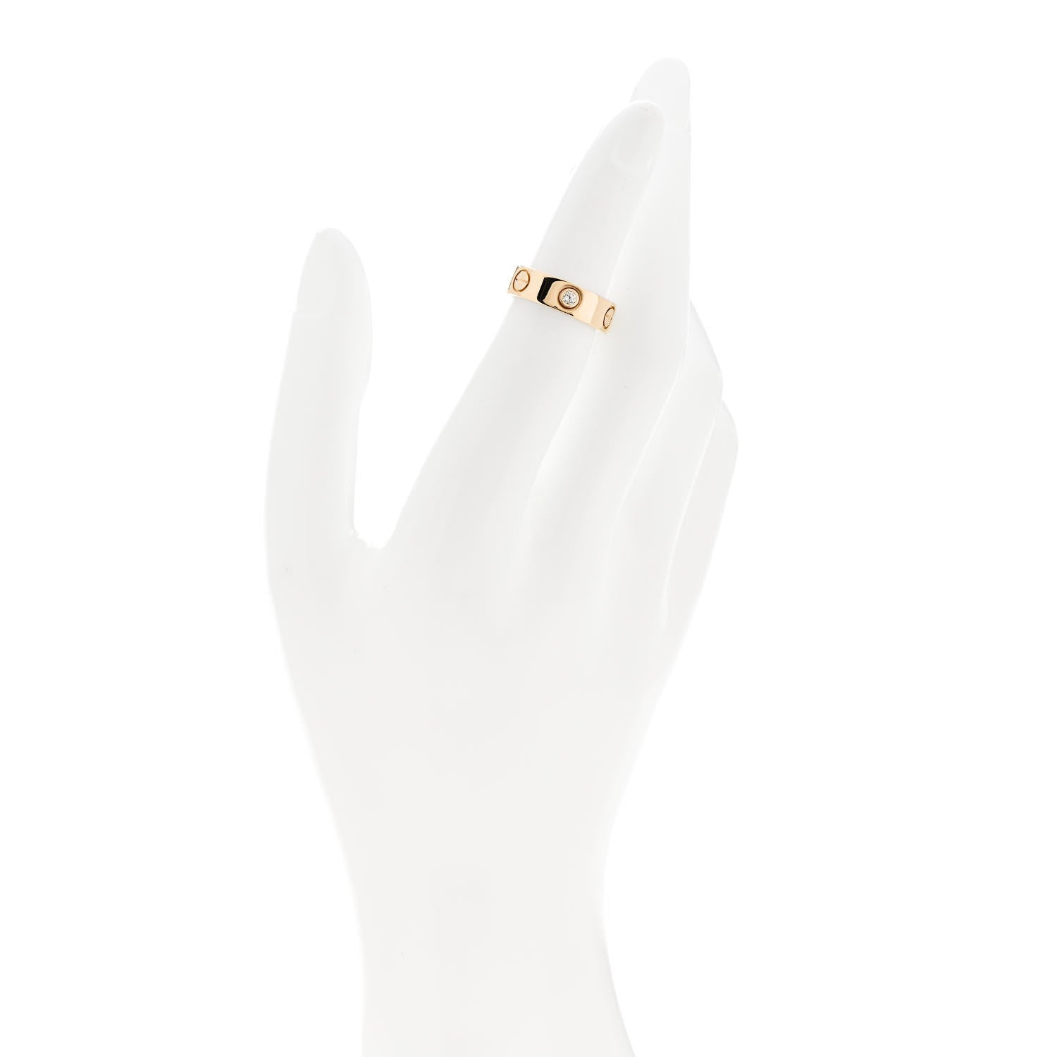 Cartier 18K Yellow Gold 3 Diamond 5.5mm LOVE Ring 48 4.5 2 of 6