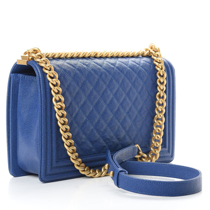 Chanel Caviar Quilted New Medium Boy Flap Blue 4 of 13
