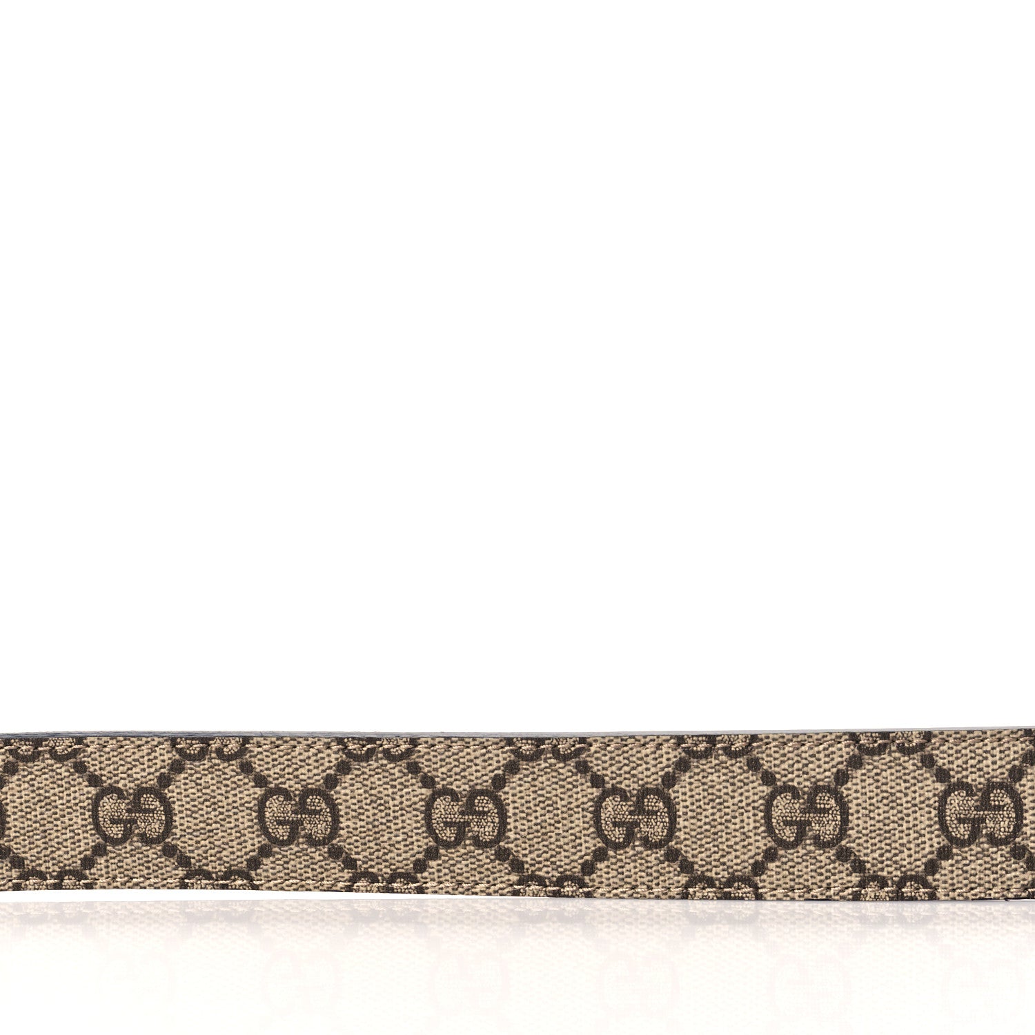 Gucci GG Supreme Monogram Matte Plutone Calfskin Double G 30mm Belt 85 34 Beige Ebony New Acero 6 of 10