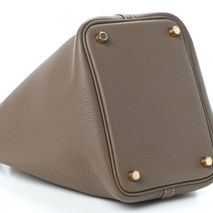 Hermes Taurillon Clemence Picotin Lock 18 PM Etoupe 9 of 10