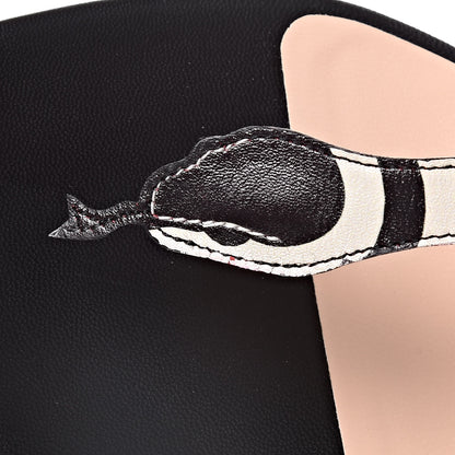 Gucci Calfskin Yoko Snake T-Strap Thong Sandals 38.5 Black 9 of 9