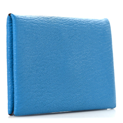 Hermes Chevre Mysore Verso Calvi Card Case Bleu Frida Cuivre 3 of 7