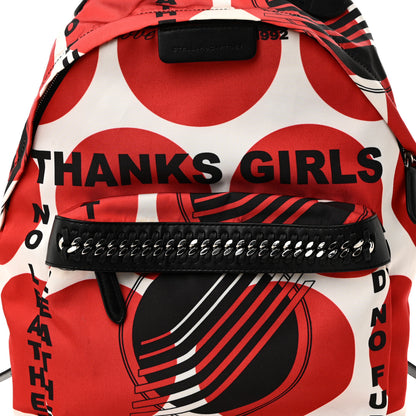 Stella McCartney Nylon Eco Alter Nappa Thanks Girl Backpack Red White Black 7 of 9