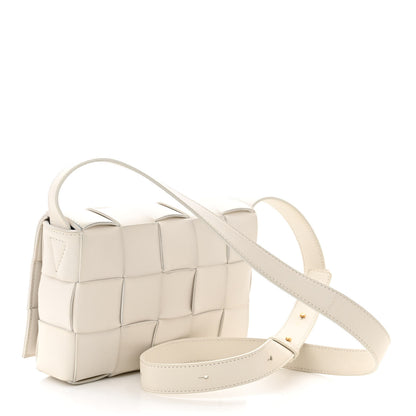 Bottega Veneta Lambskin Maxi Intrecciato Cassette Crossbody Bag White 3 of 11