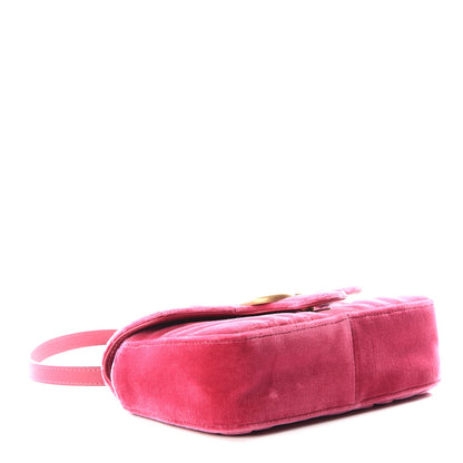 Gucci Velvet Matelasse Mini GG Marmont Shoulder Bag Light Raspberry Rose 3 of 10