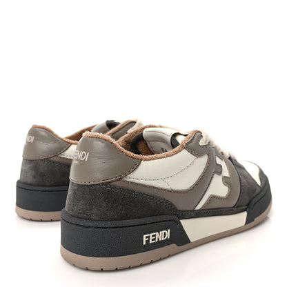 Fendi Suede Vitello Womens Fendi Match Low Top Sneakers 38 Grigio Corda Fendi White White Ice 4 of 10