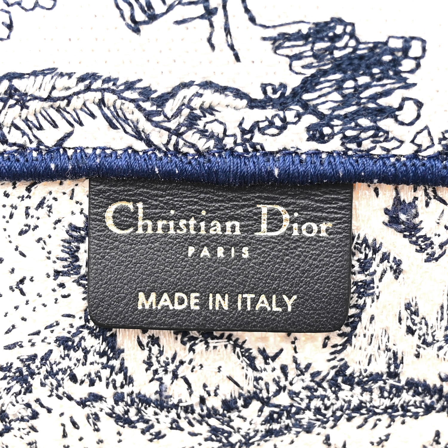 Christian Dior Canvas Embroidered Medium Dioriviera Toile De Jouy Book Tote Blue 6 of 12