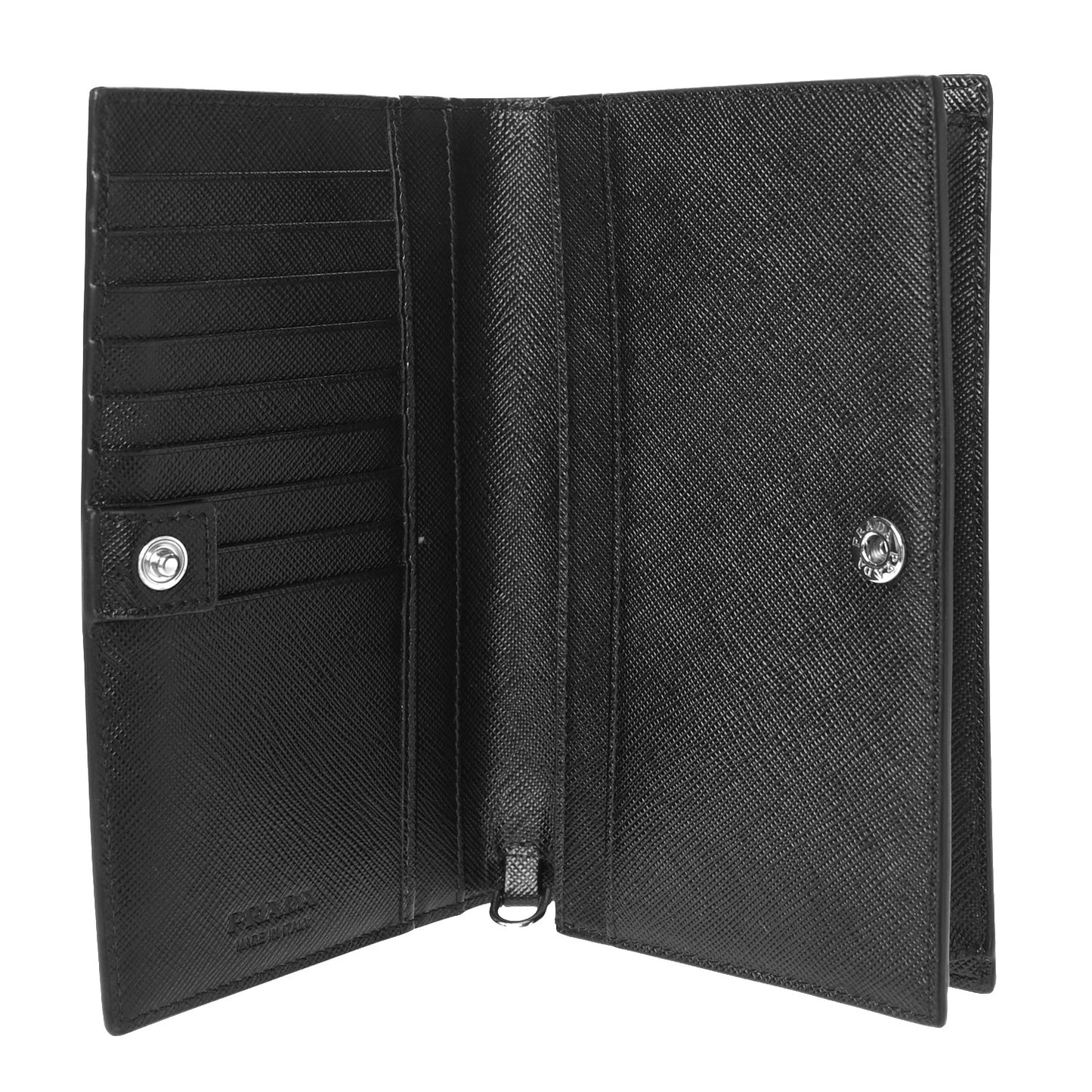 Saffiano Metal Phone Wristlet Wallet Black