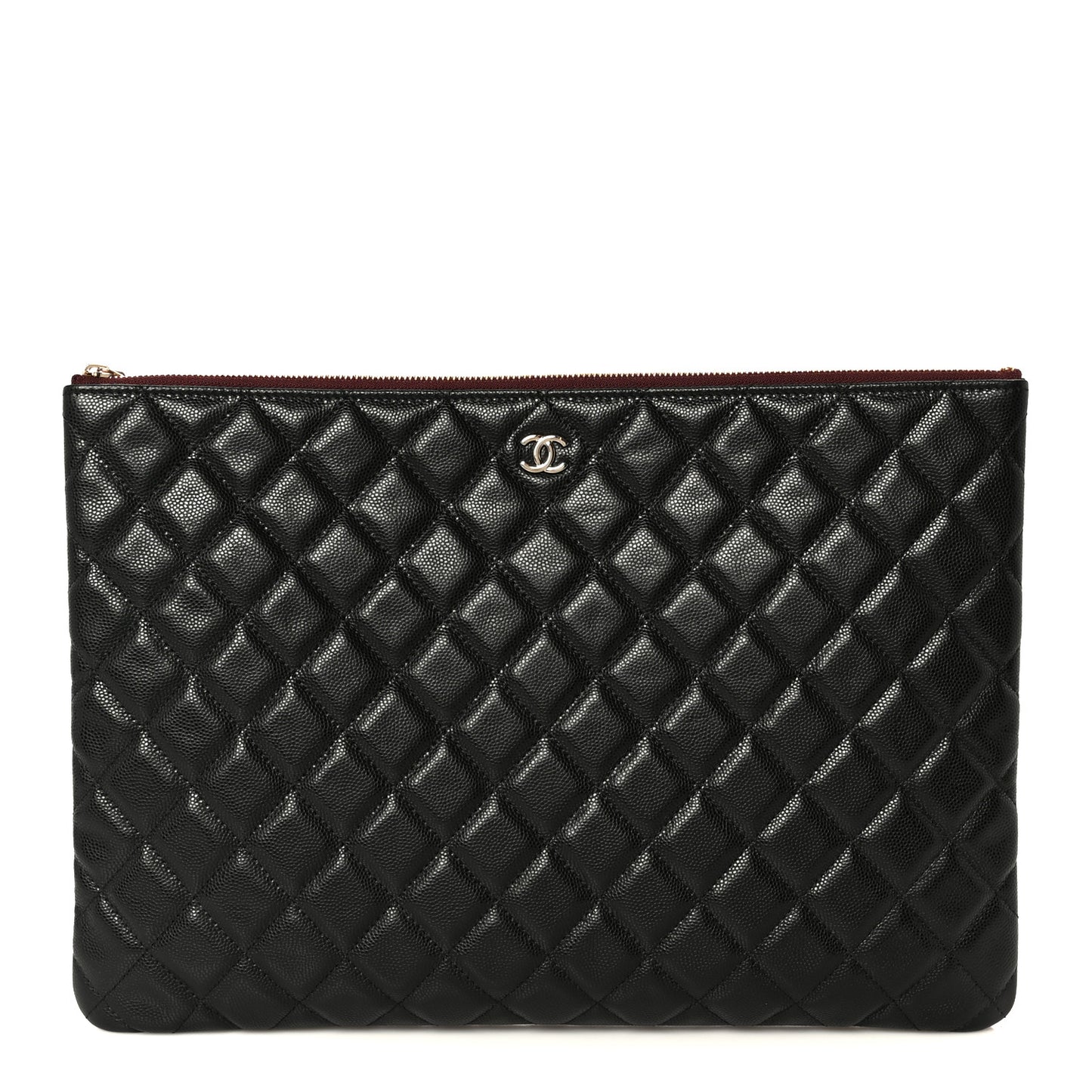 Caviar Quilted Large Cosmetic Case Black