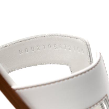 Hermes Box Calfskin Oran Sandals 38.5 White 8 of 8