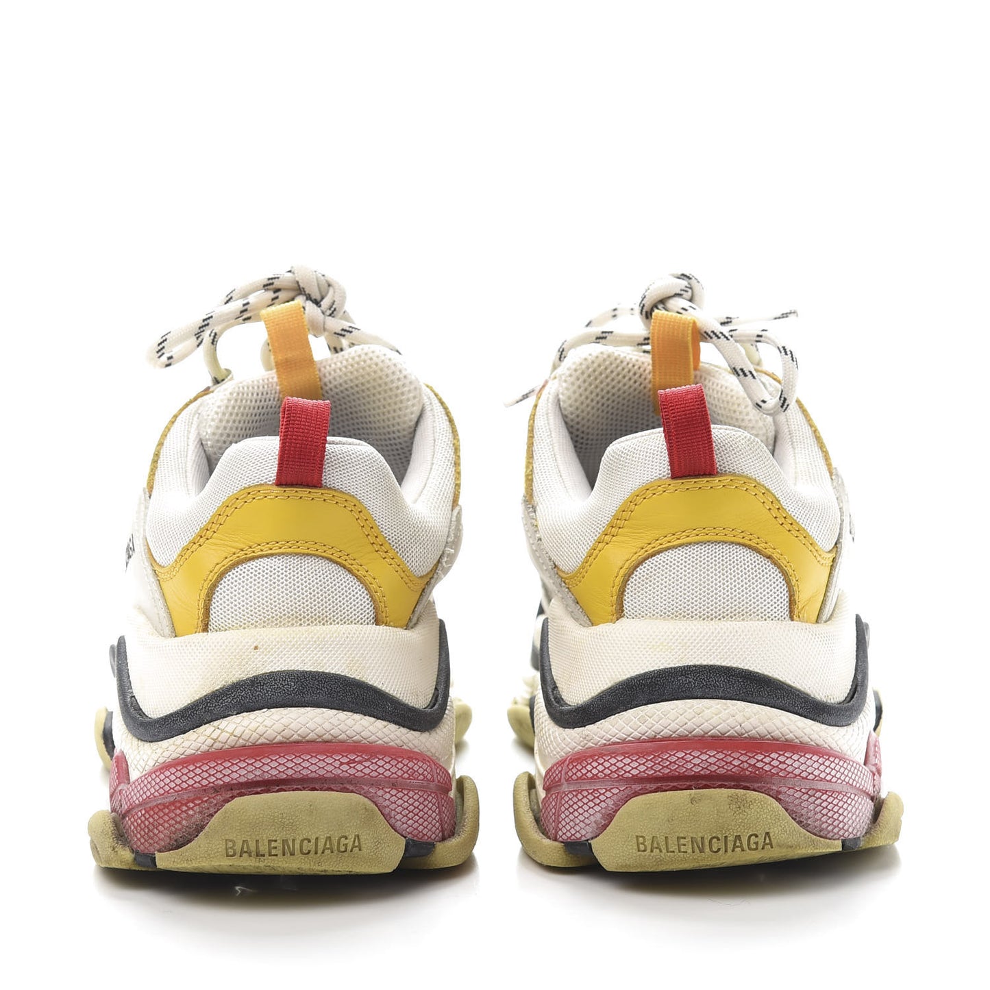 Mesh Nubuck Womens Triple S Sneakers 39 White Gris Jaune Rose