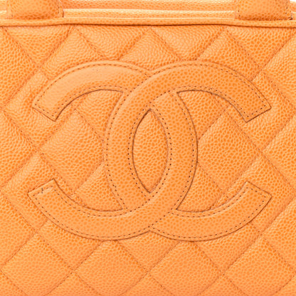 Chanel Caviar Quilted Small Bowler Orange 8 of 10