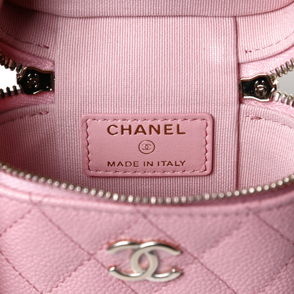 Chanel Caviar Quilted Small Handle With Care Vanity Case With Chain Pink 6 of 13
