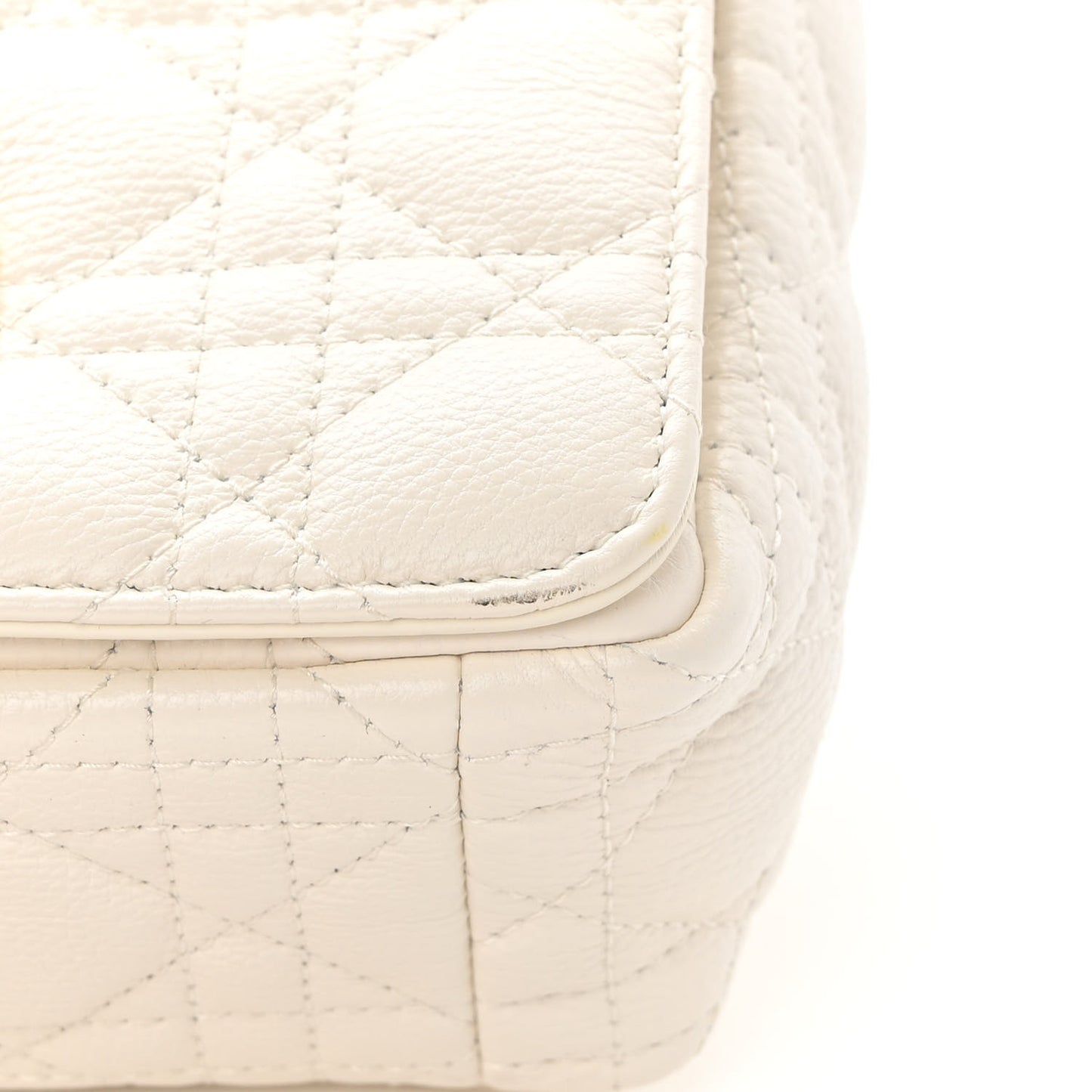 Calfskin Cannage Small Caro Bag Ivory