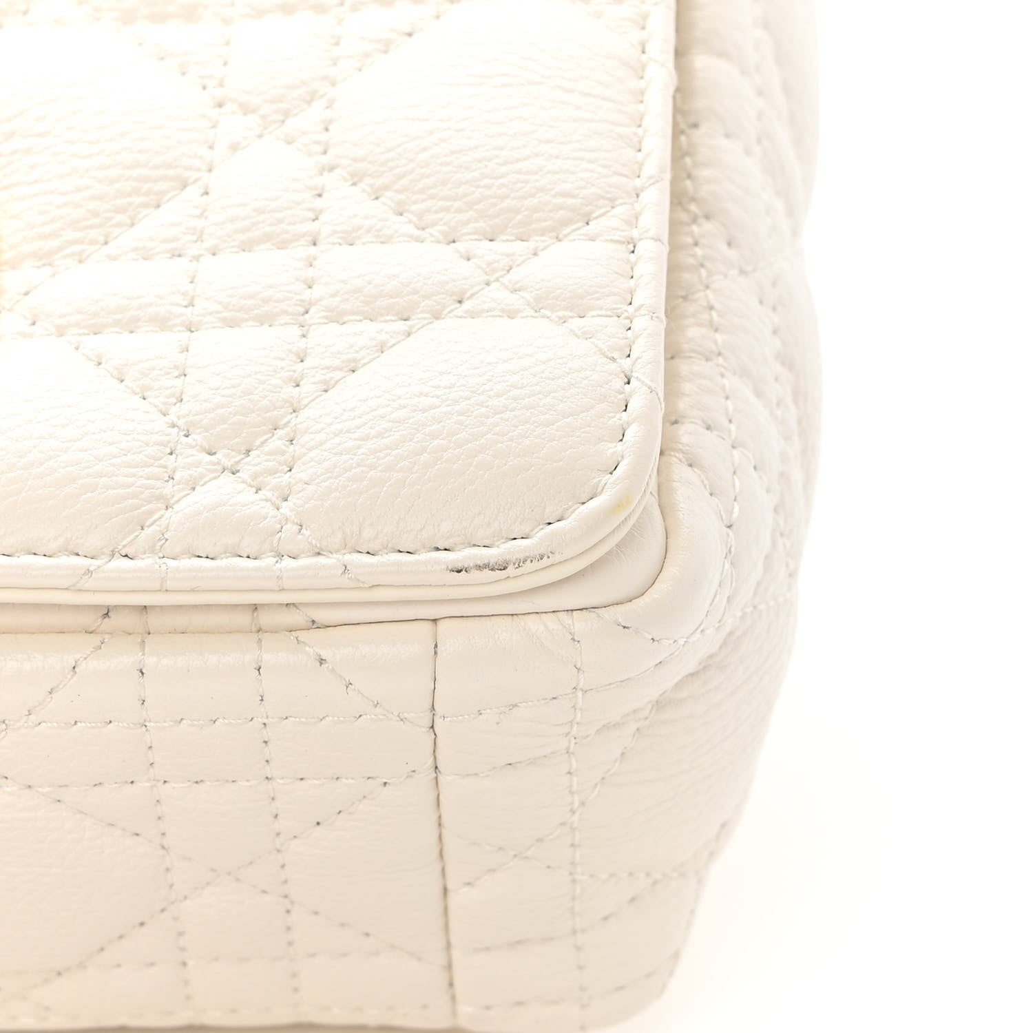 Christian Dior Calfskin Cannage Small Caro Bag Ivory 11 of 14