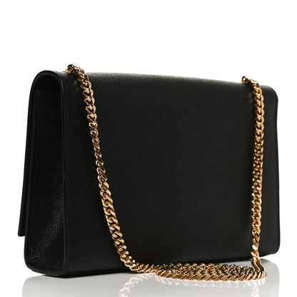 Saint Laurent Grain De Poudre Medium Classic Monogram Kate Satchel Black 3 of 13