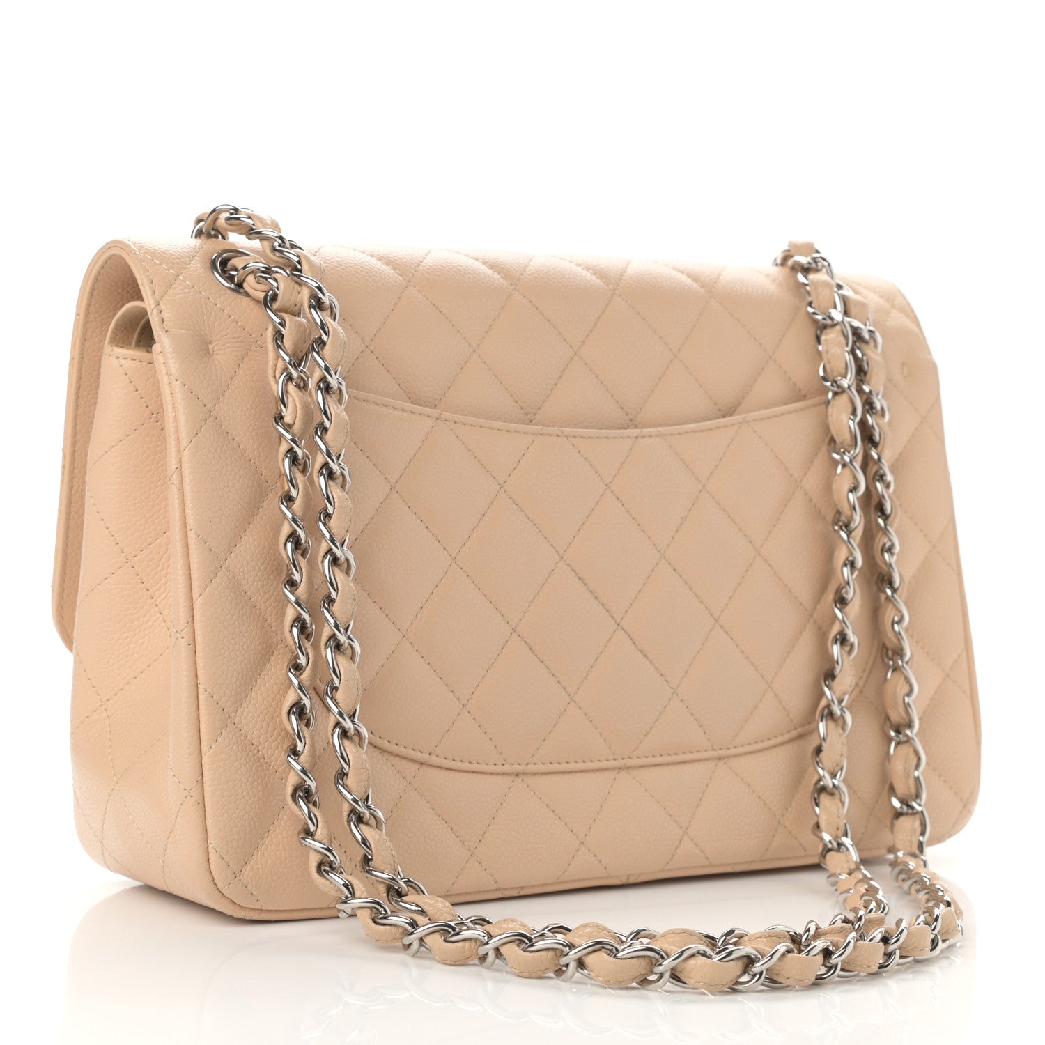 Chanel Caviar Quilted Jumbo Double Flap Light Beige 3 of 16