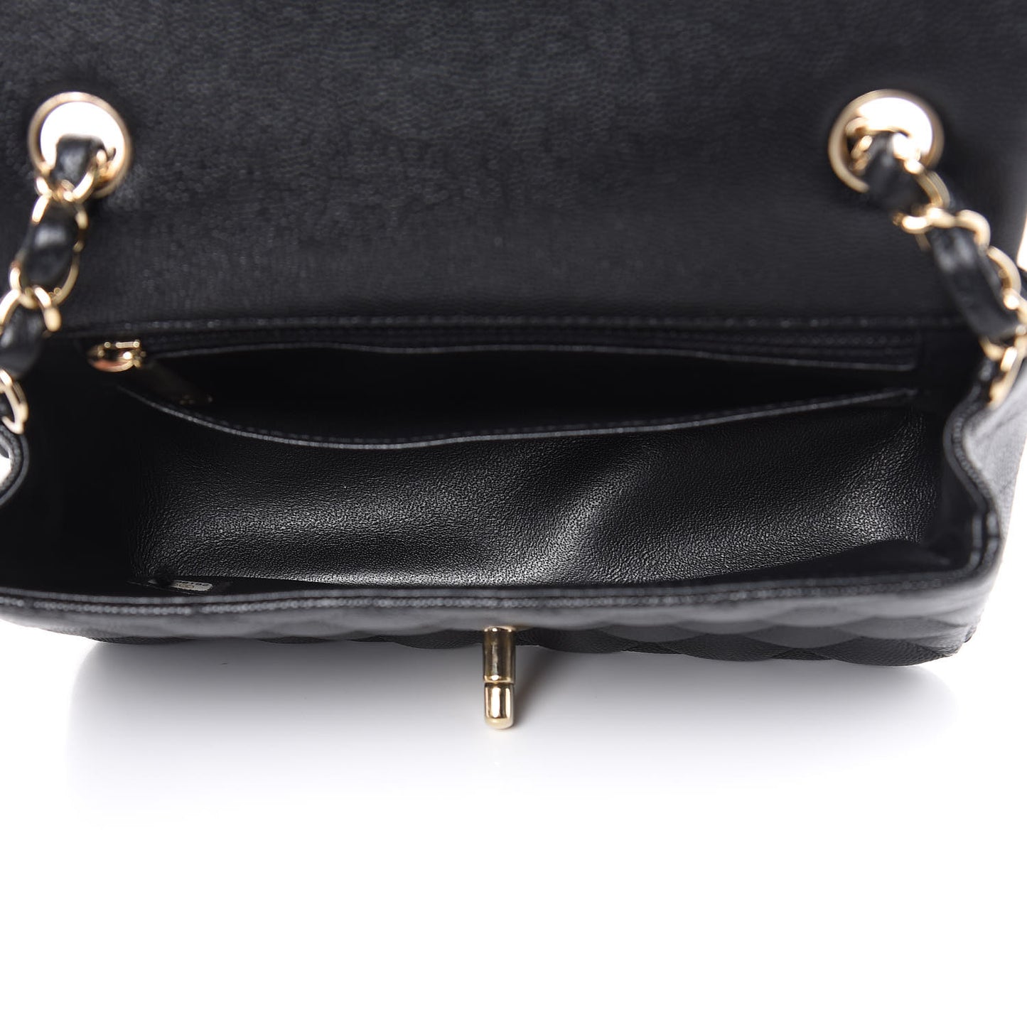 Caviar Quilted Mini Rectangular Flap Black