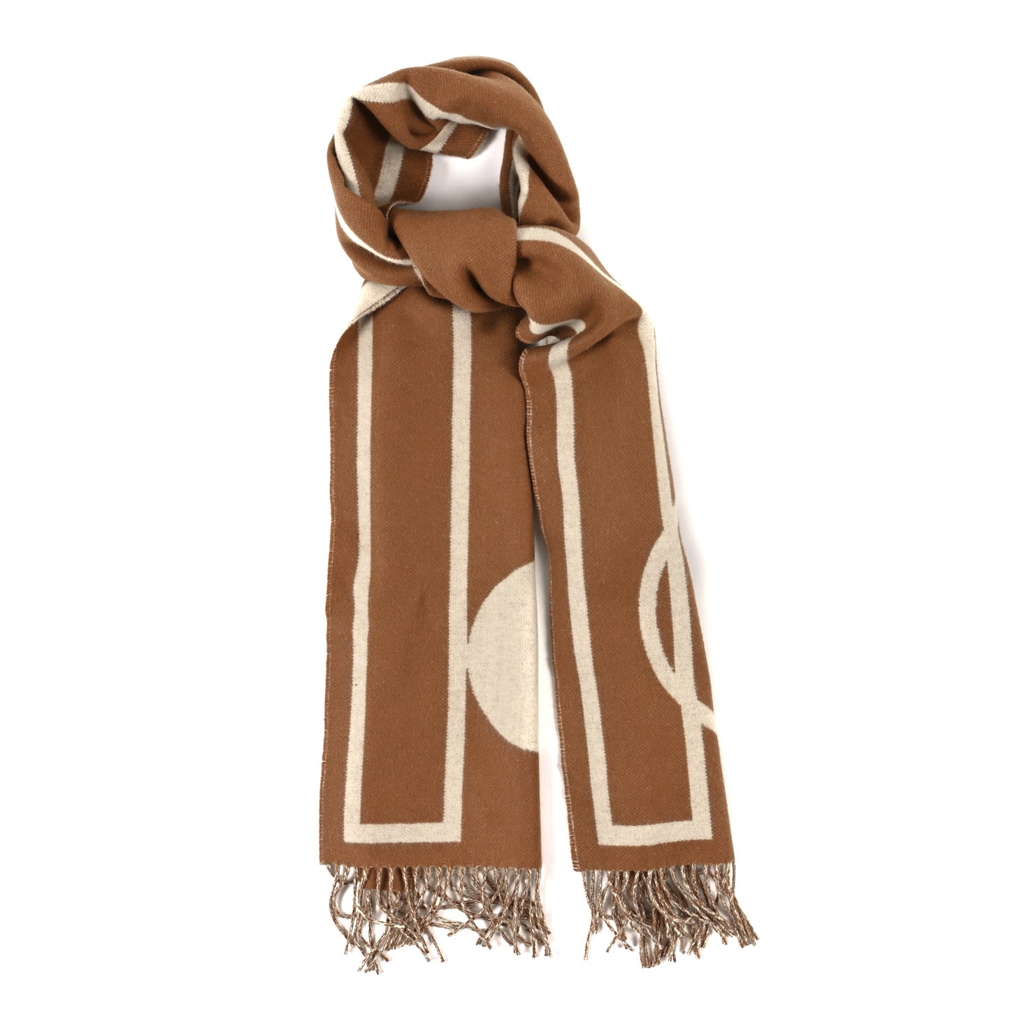 Cashmere Casaque Pile Ou Face Muffler Vigogne Ivoire
