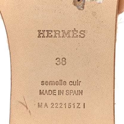 Hermes Nappa Famosa Espadrille Sandals 38 Naturel 6 of 9