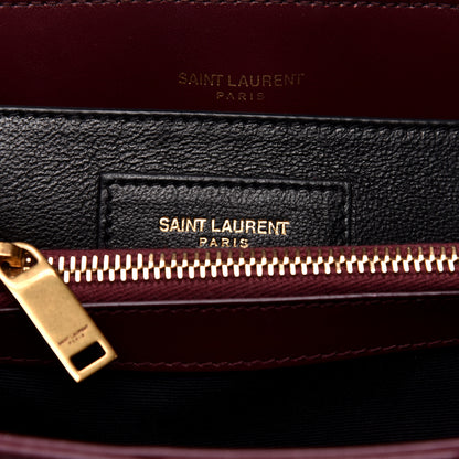 Saint Laurent Calfskin Y Quilted Monogram Small Loulou Chain Satchel Dark Legion Red 9 of 11