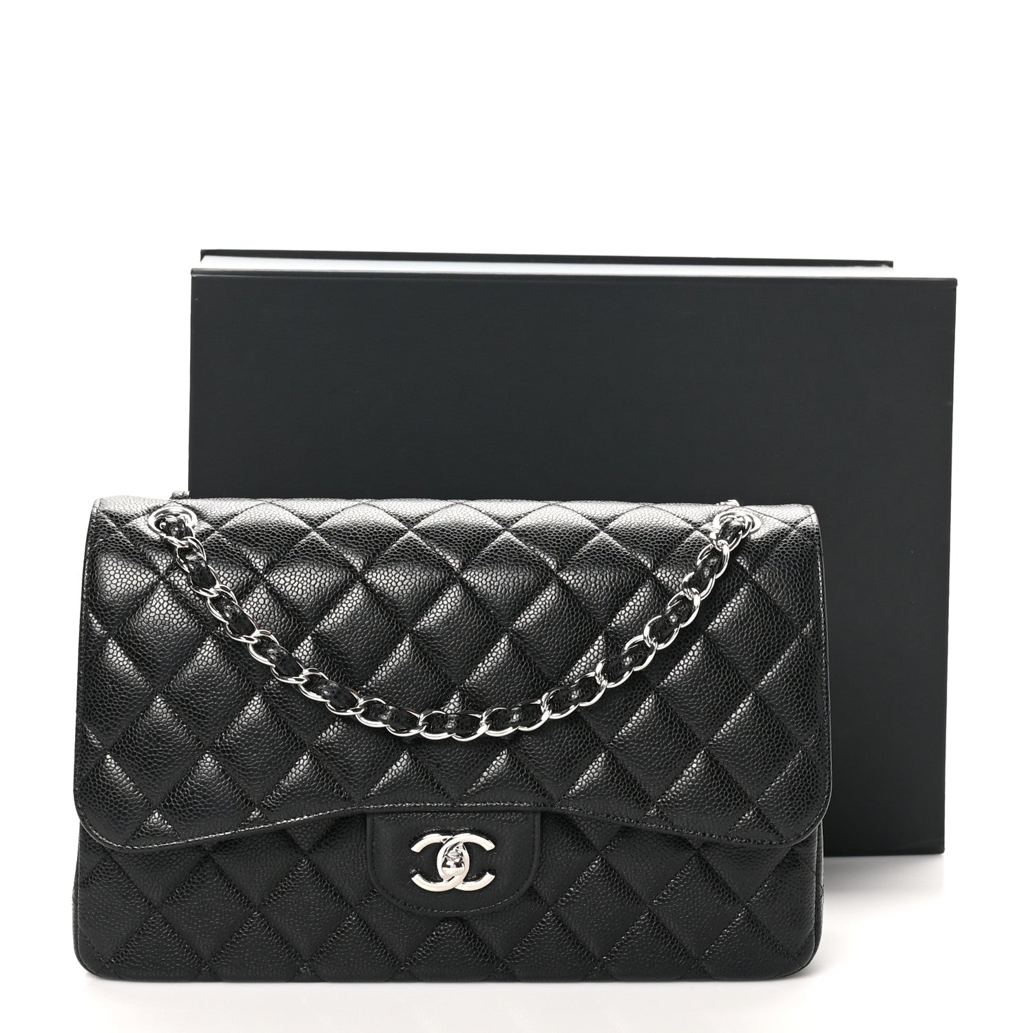 Chanel Caviar Quilted Jumbo Double Flap Black 11 of 11