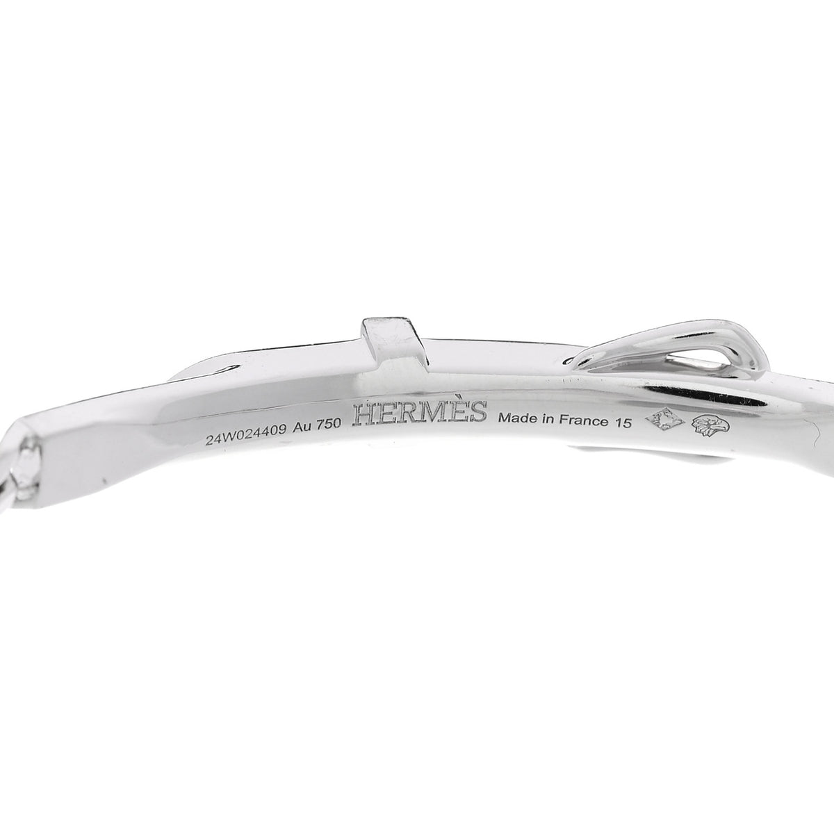 Hermes 18K White Gold Diamond Etriviere Bracelet 3 of 4