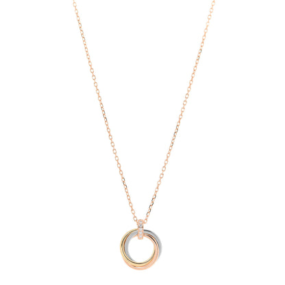 Cartier 18K Pink White Yellow Gold Diamond Trinity Pendant Necklace 1 of 6