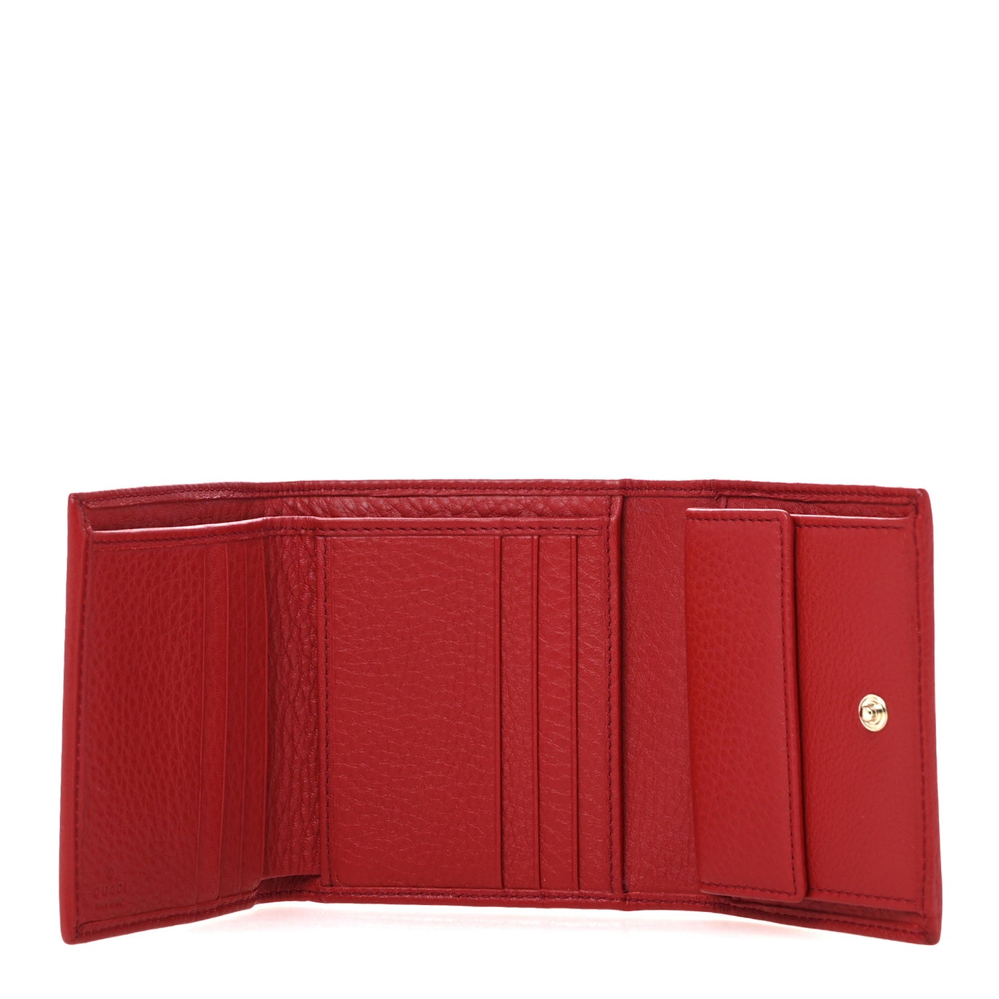 Pebbled Calfskin Soho Compact Flap Wallet Red