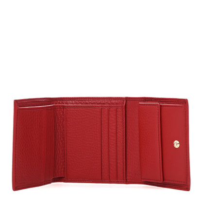 Gucci Pebbled Calfskin Soho Compact Flap Wallet Red 5 of 8
