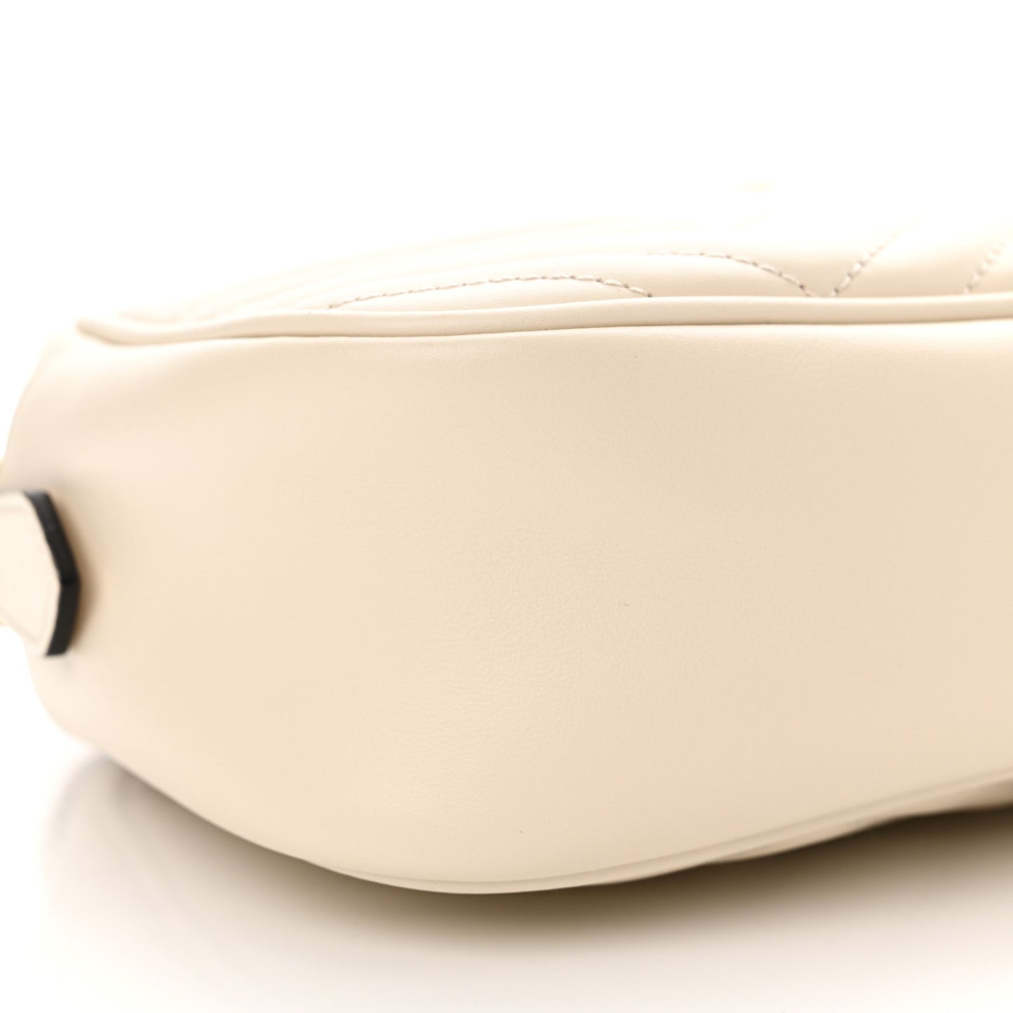 Calfskin Matelasse Small GG Marmont Chain Shoulder Bag White