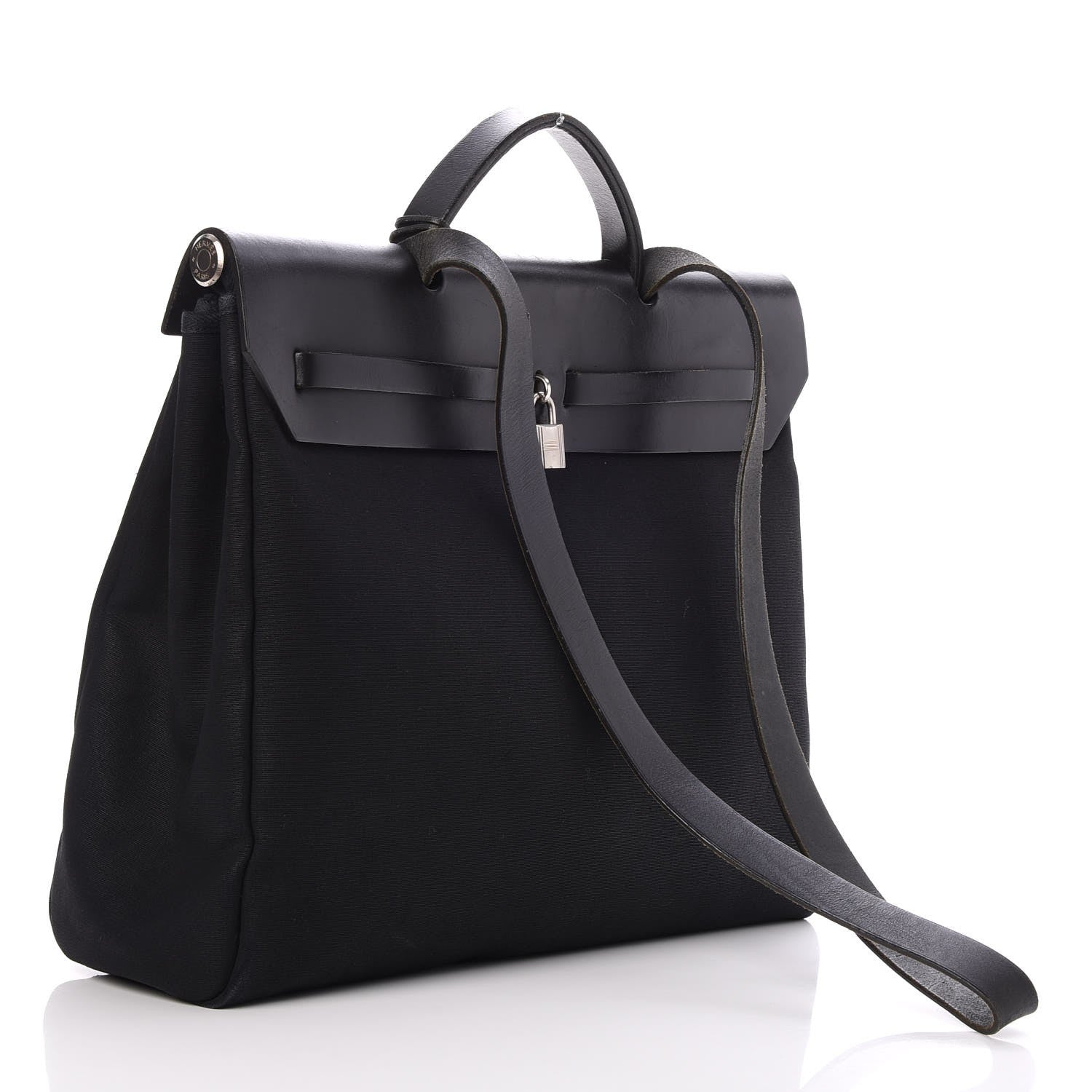 Hermes Toile Vache Calfskin Herbag 40 GM Black 3 of 15
