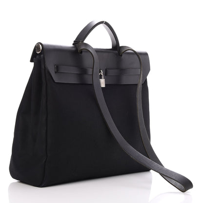 Hermes Toile Vache Calfskin Herbag 40 GM Black 3 of 15