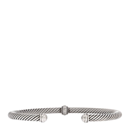 David Yurman Sterling Silver 18K Yellow Gold 4mm Station Cable Bracelet 2 of 3