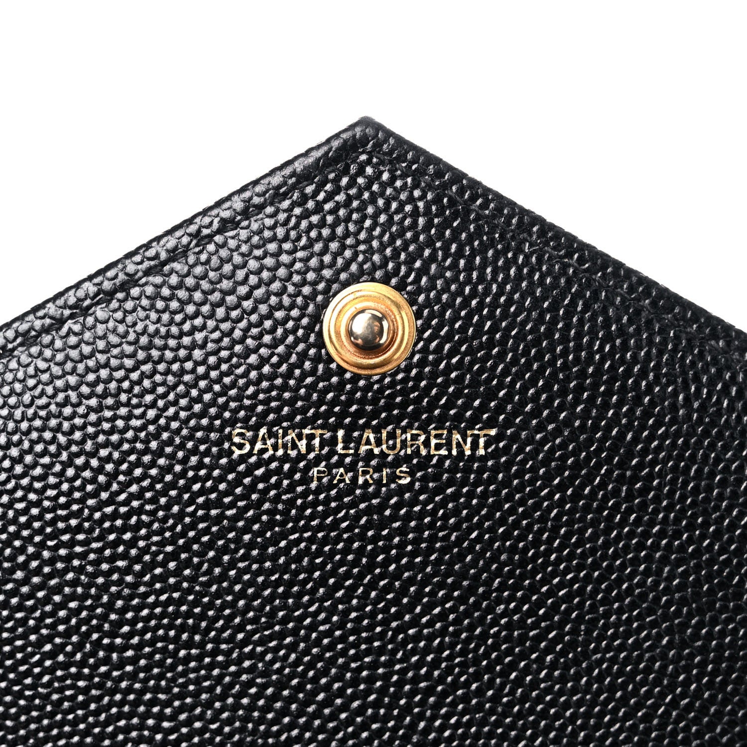 Saint Laurent Grain De Poudre Matelasse Chevron Monogram Chain Wallet Black 6 of 12