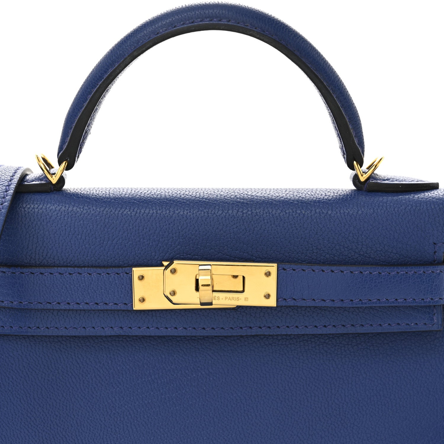 Hermes Chevre Mysore Mini Kelly Sellier 20 Bleu Royal 8 of 11