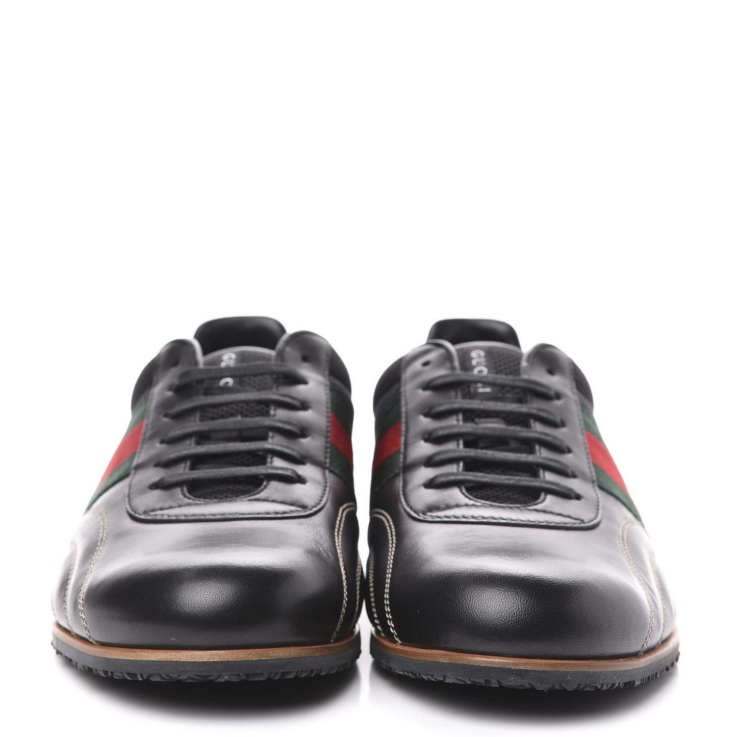 Calfskin Mens Web Sneakers 9 Black