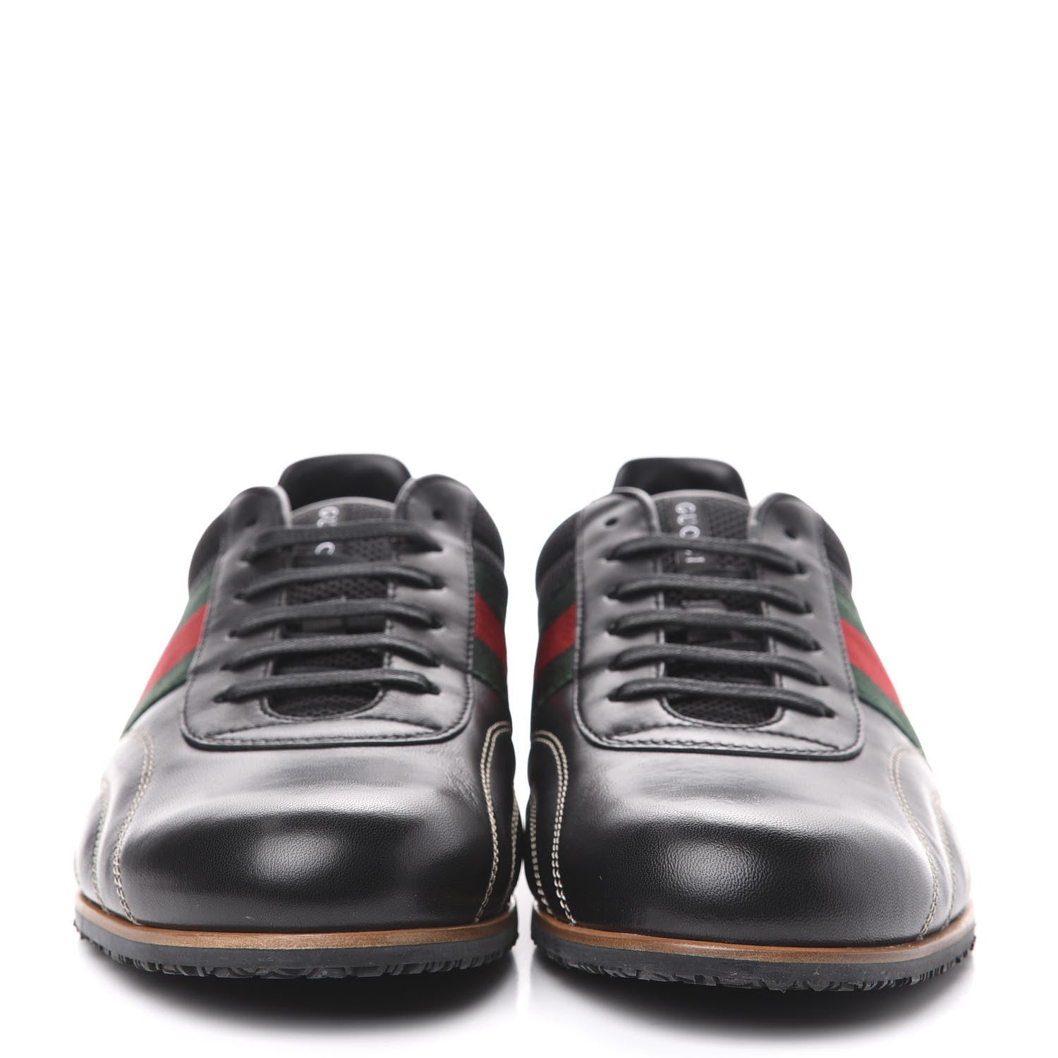 Gucci Calfskin Mens Web Sneakers 9 Black 2 of 9