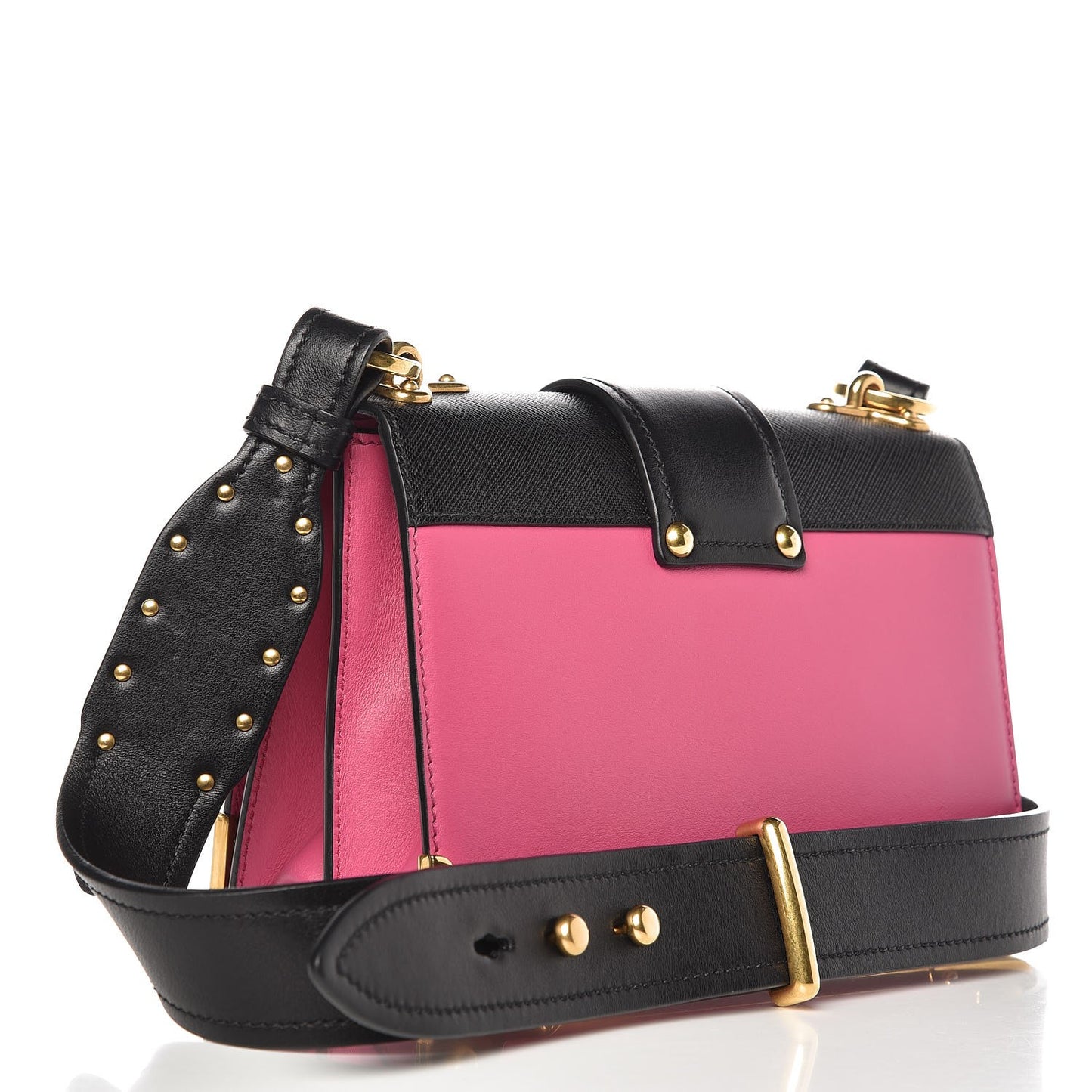 City Calf Saffiano Cahier Bag Fuxia Black
